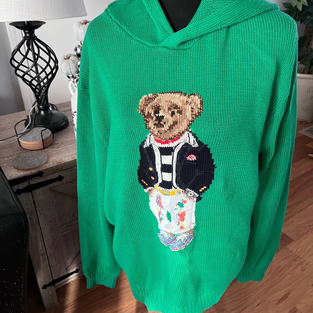 NWT Polo Ralph Lauren hooded bear sweater.